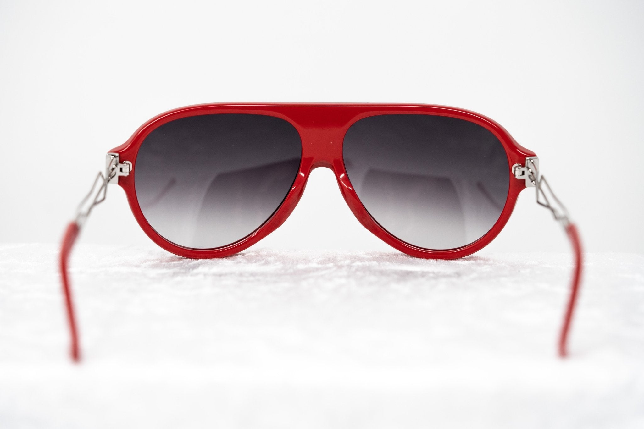 Prabal Gurung Sunglasses Unisex Aviator Red Acetate CAT 2 Grey Gradient Lenses PG16C4SUN - Watches & Crystals