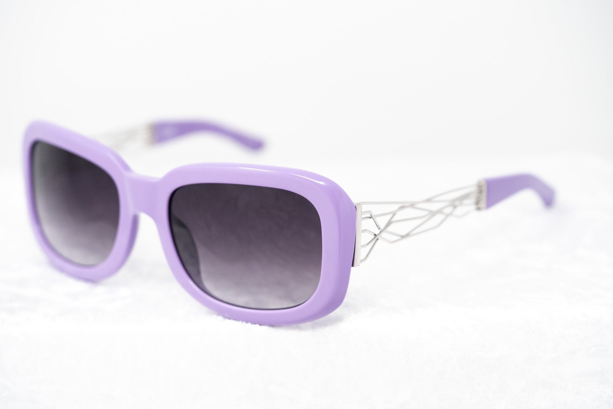 Prabal Gurung Sunglasses Women's Rectangle Purple Acetate CAT2 Grey Gradient Lenses PG13C4SUN - Watches & Crystals