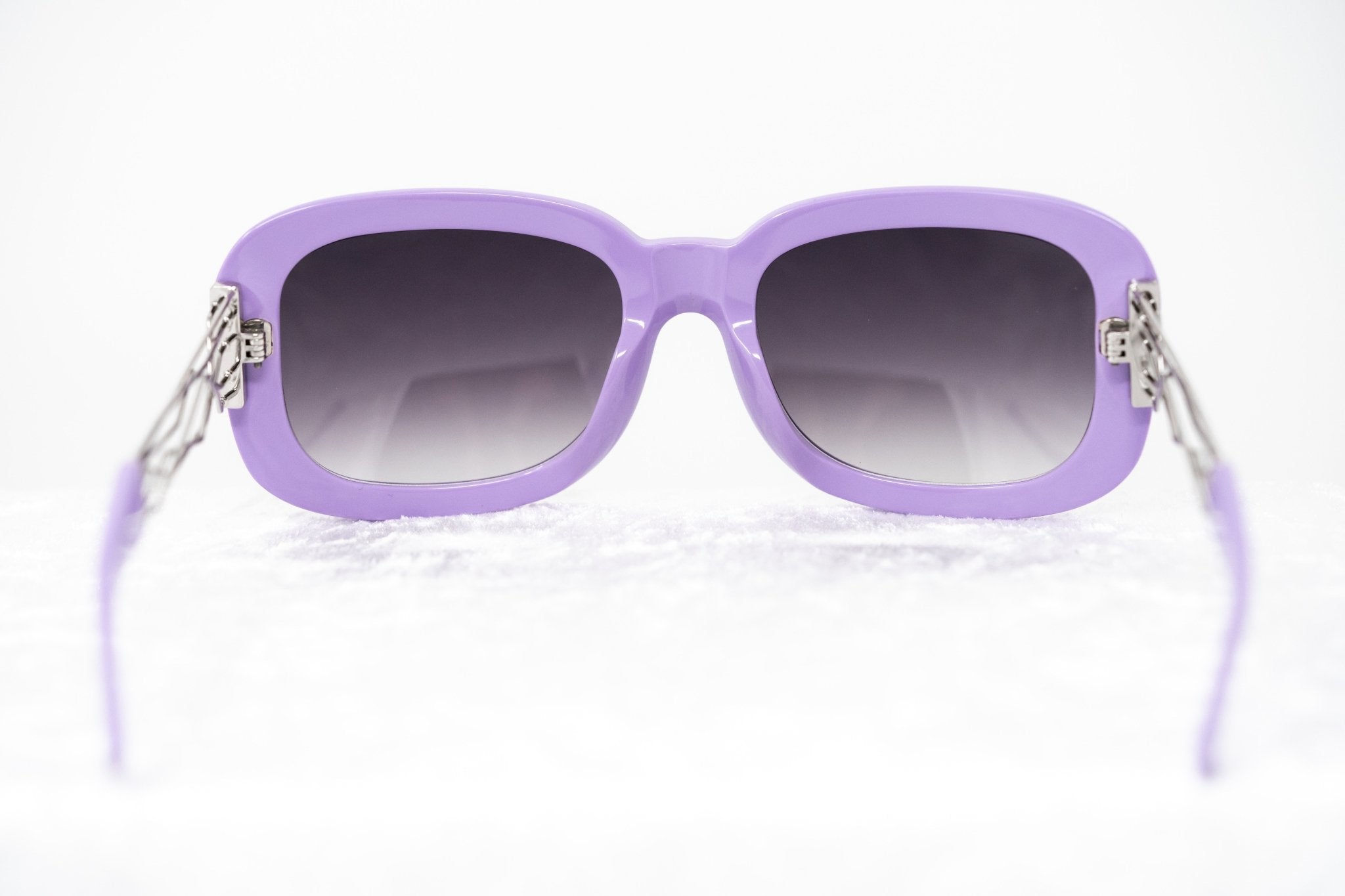 Prabal Gurung Sunglasses Women's Rectangle Purple Acetate CAT2 Grey Gradient Lenses PG13C4SUN - Watches & Crystals