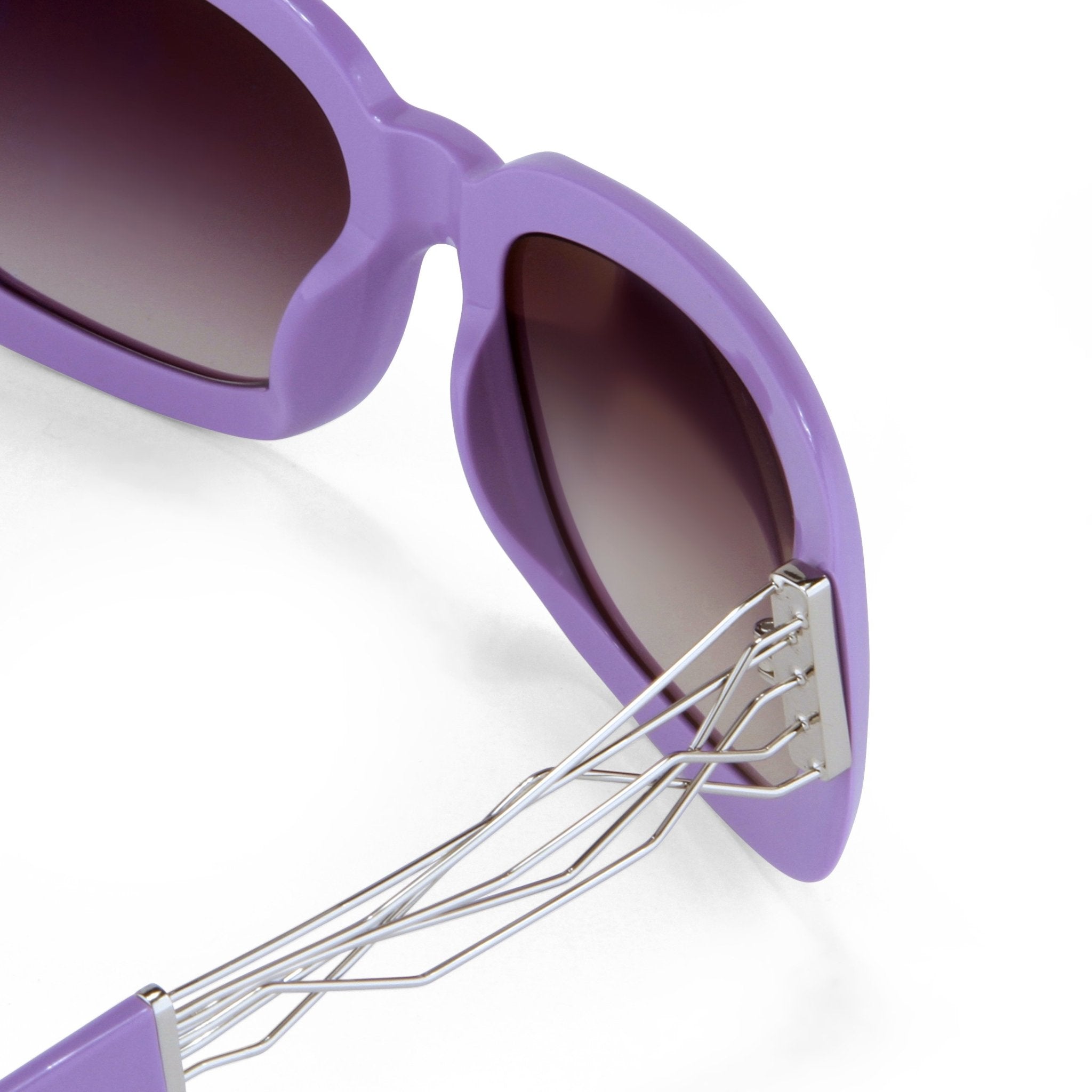 Prabal Gurung Sunglasses Women's Rectangle Purple Acetate CAT2 Grey Gradient Lenses PG13C4SUN - Watches & Crystals