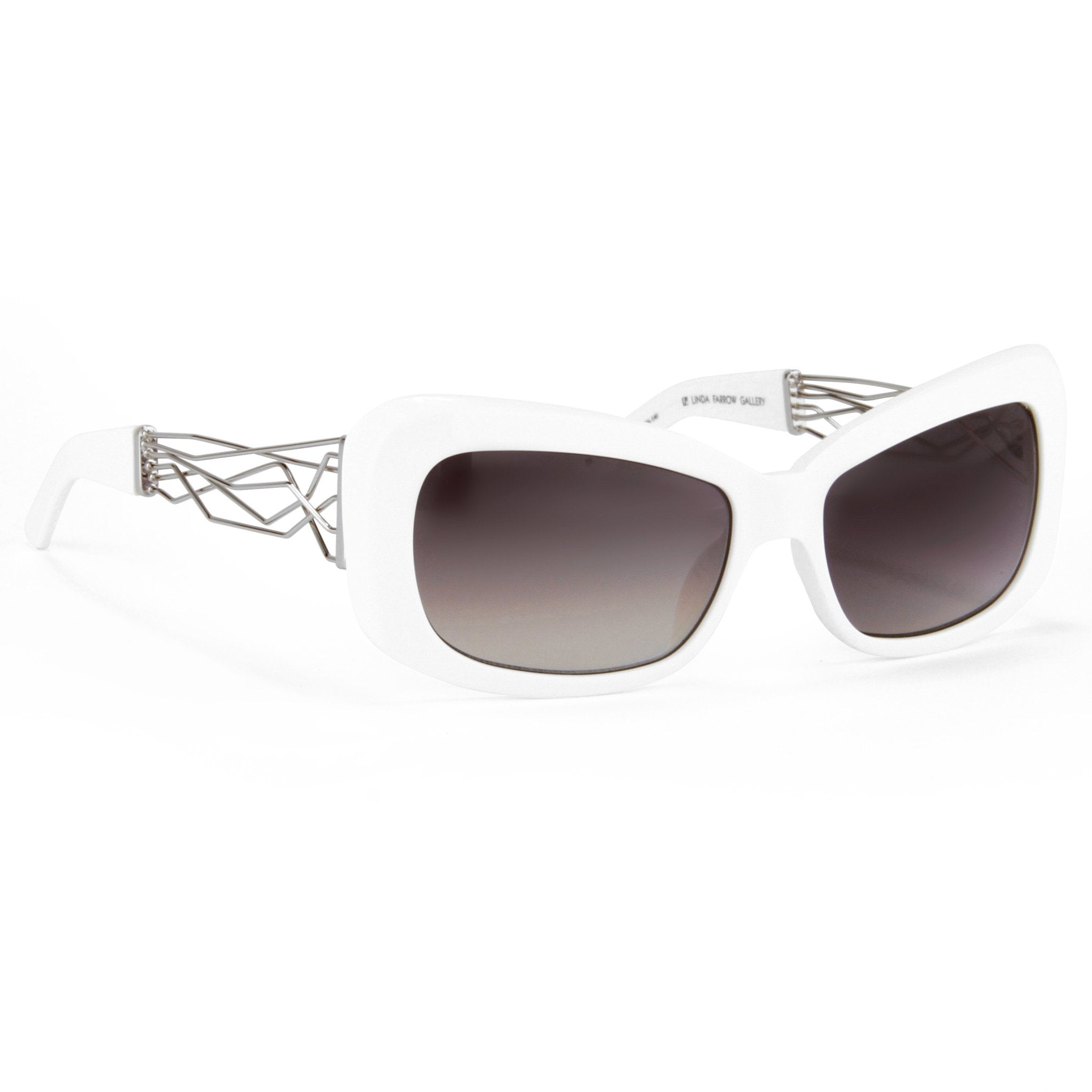 Prabal Gurung Sunglasses Women's Rectangle White Acetate CAT2 Grey Lenses PG14C3SUN - Watches & Crystals