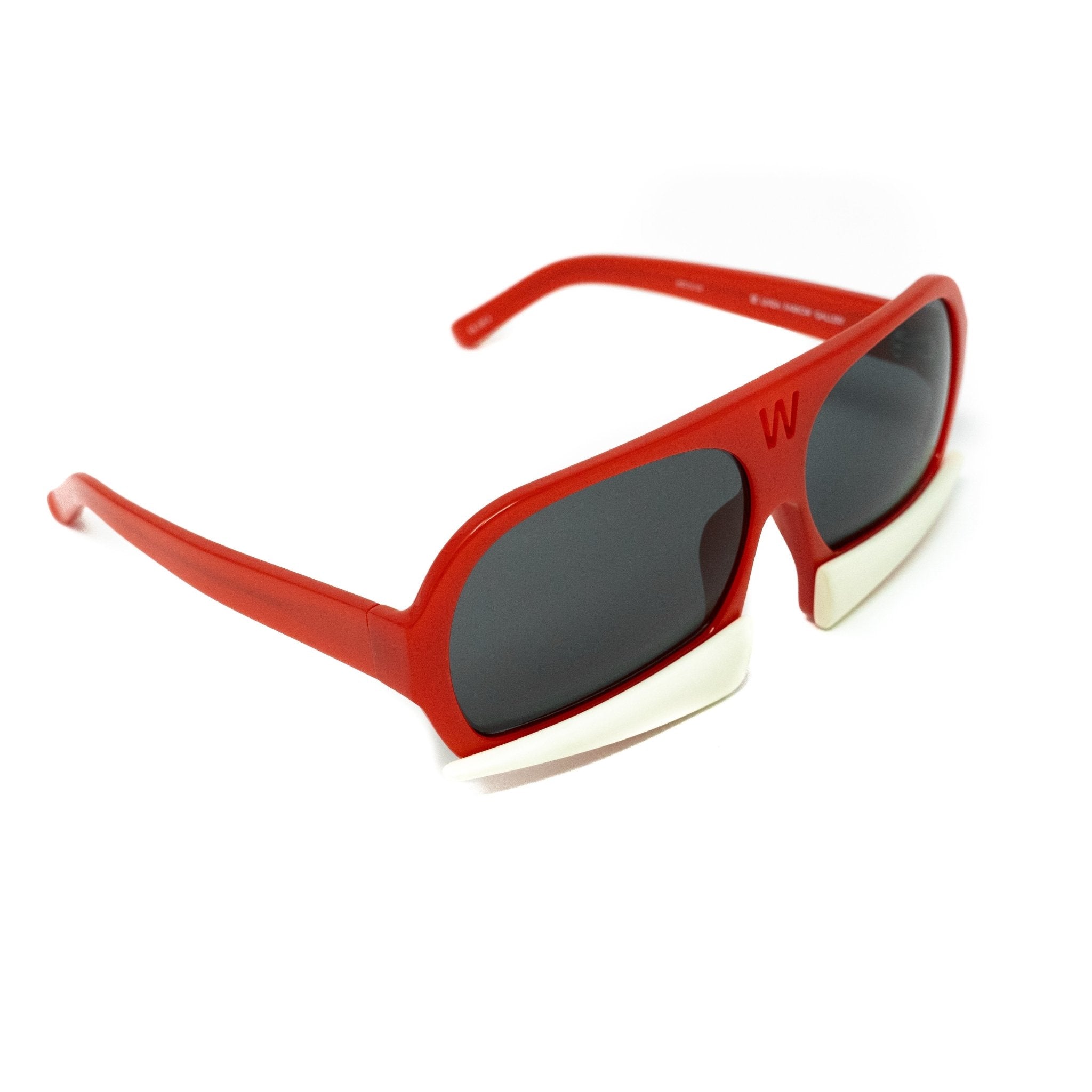 Walter Van Beirendonck Sunglasses Special Frame Red/Beige Bone and Grey Lenses - WVB7C1SUN - Watches & Crystals