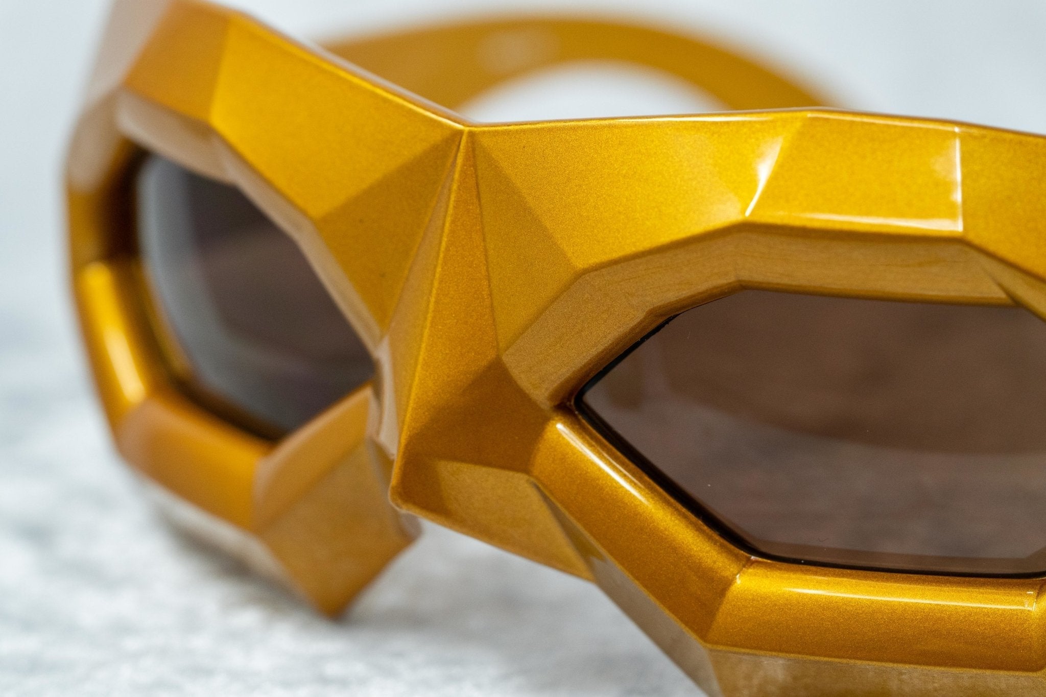 Walter Van Beirendonck Sunglasses Special Frame Shiny Gold and Brown Lenses - WVB2C10SUN - Watches & Crystals