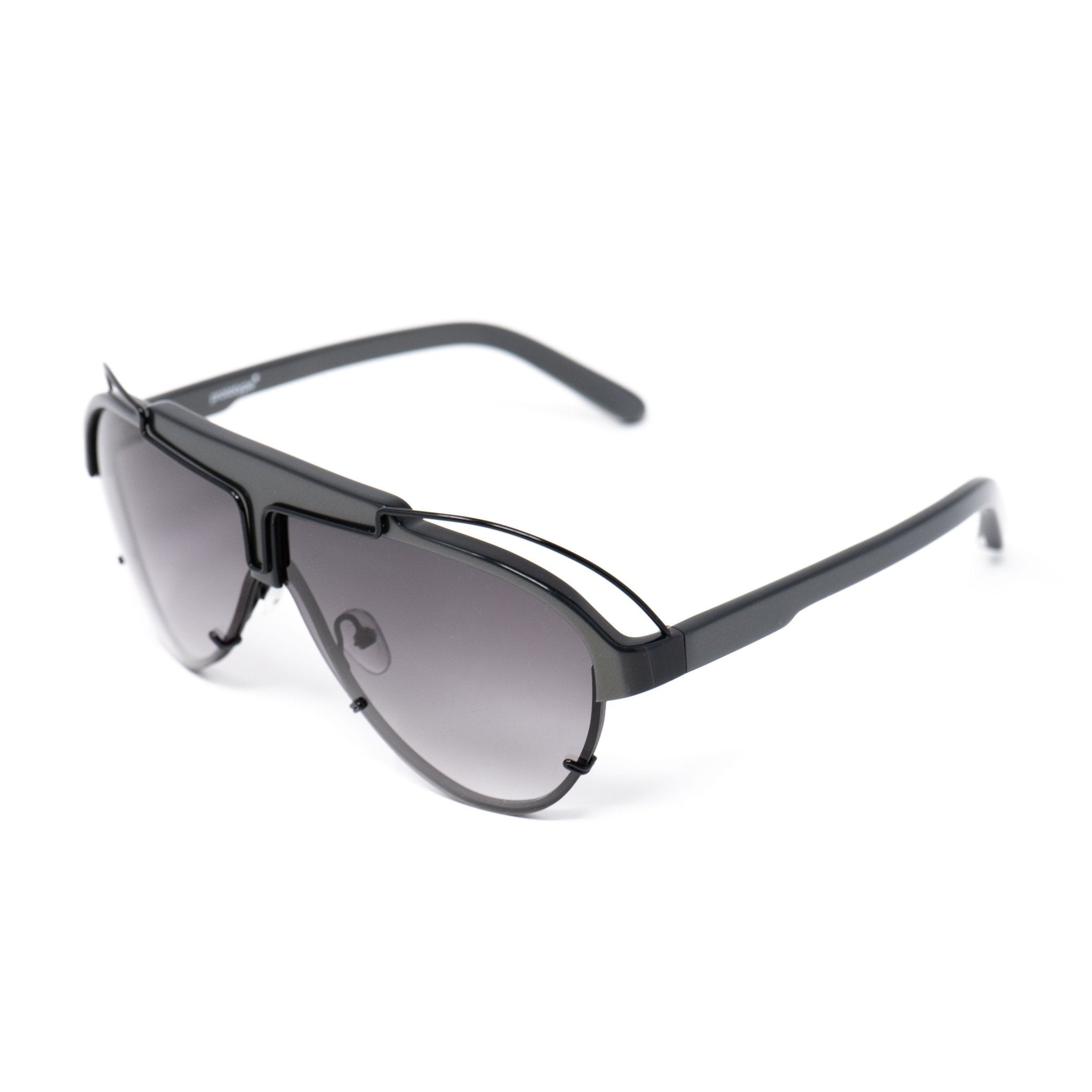 Yohji Yamamoto Unisex Sunglasses Dark Grey/Black and Purple Graduated Lenses - YY11ASTRONAUTC3SUN - Watches & Crystals