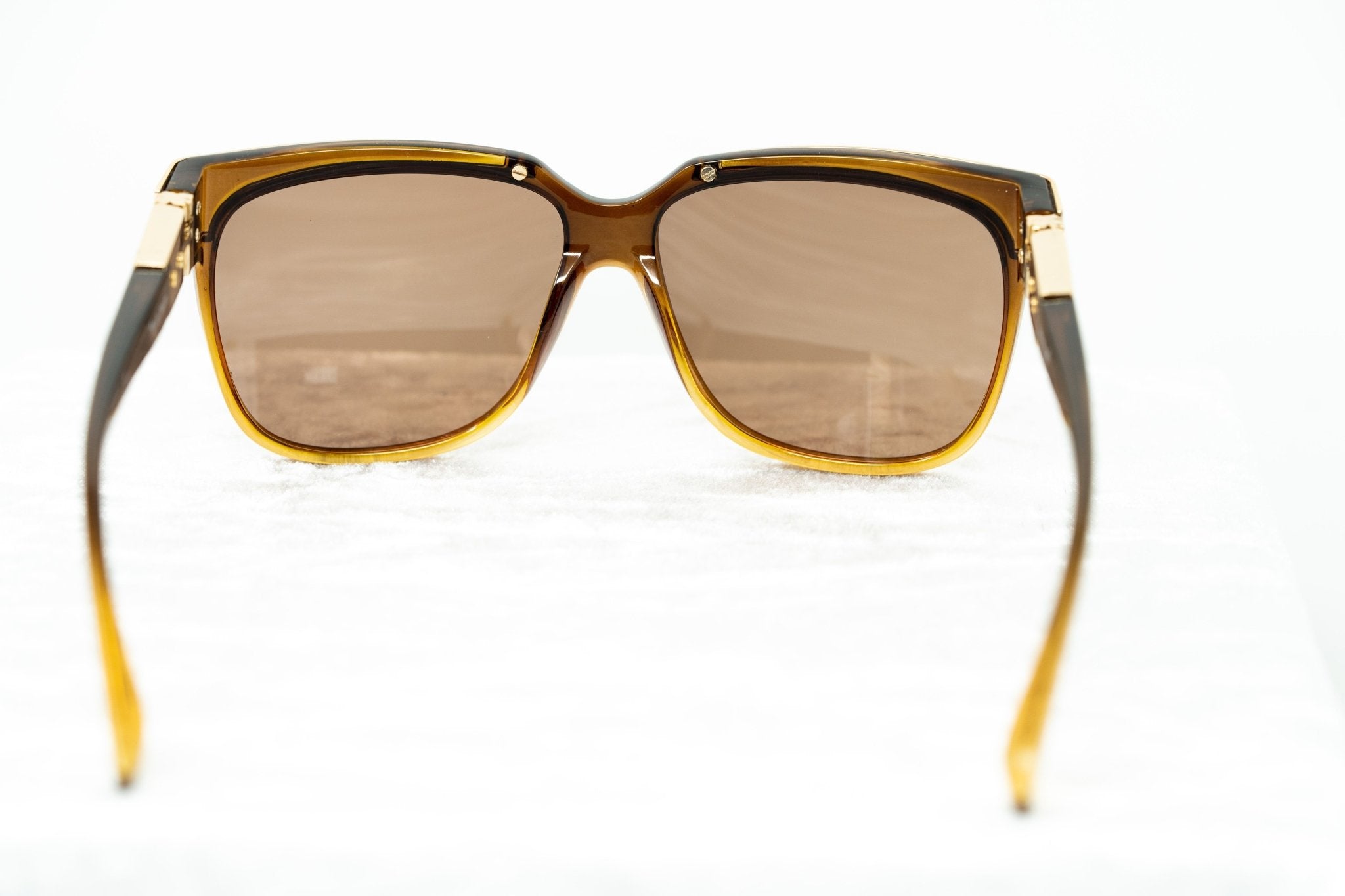 Yohji Yamamoto Unisex Sunglasses Rectangular Brown and Bronze Lenses Category 3 - YY16THORNC2SUN - Watches & Crystals