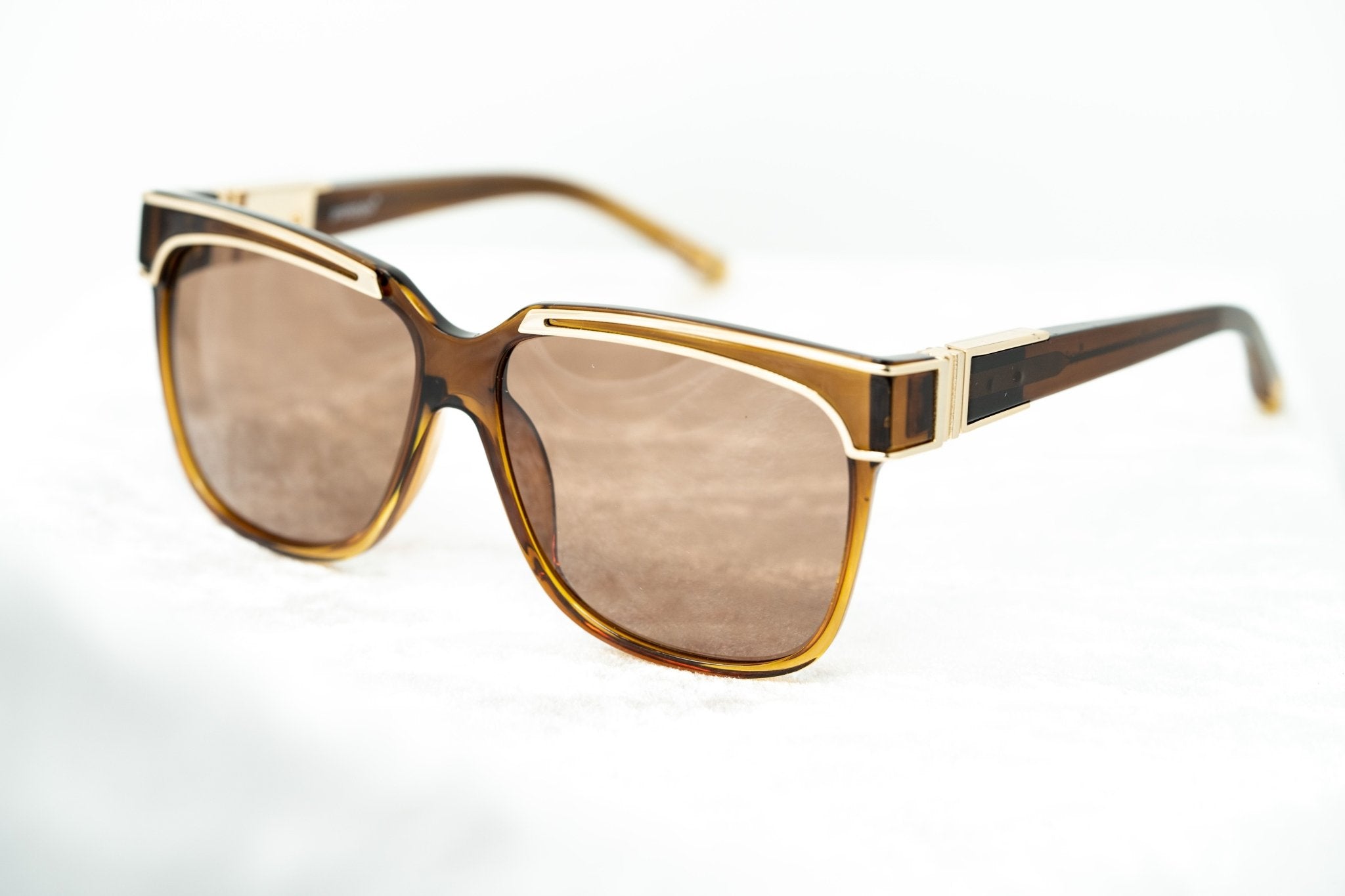 Yohji Yamamoto Unisex Sunglasses Rectangular Brown and Bronze Lenses Category 3 - YY16THORNC2SUN - Watches & Crystals