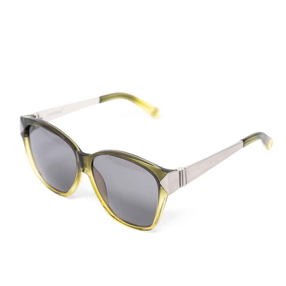 Yohji Yamamoto Unisex Sunglasses Rectangular Cat Eye Green and Grey Lenses - YY18CLAWC3SUN - Watches & Crystals