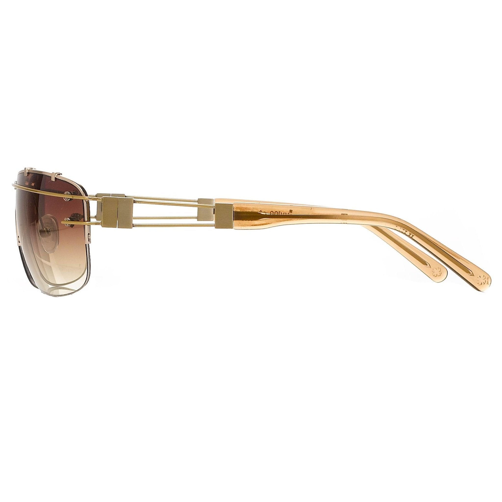 Yohji Yamamoto Unisex Sunglasses Rectangular Gold and Brown Graduated Lenses - 9YY100C3ANTIQUEGOLD - Watches & Crystals