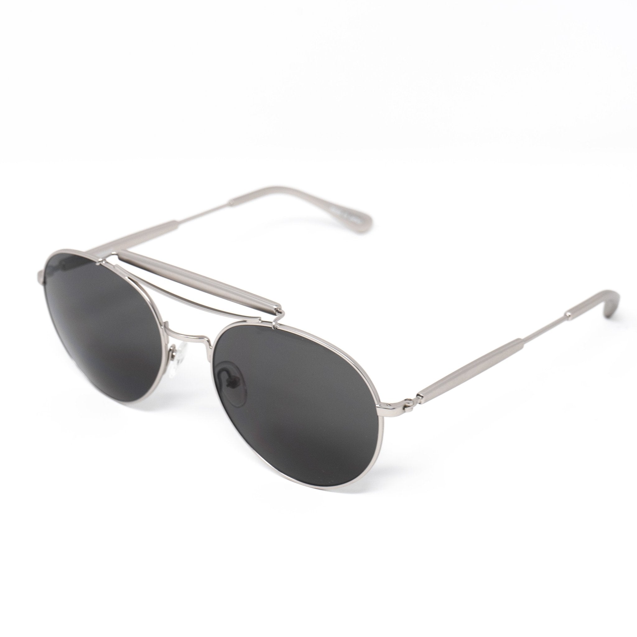 Yohji Yamamoto Unisex Sunglasses Round Silver and Dark Grey Lenses Category 3 - YY12RIDERC1SUN - Watches & Crystals