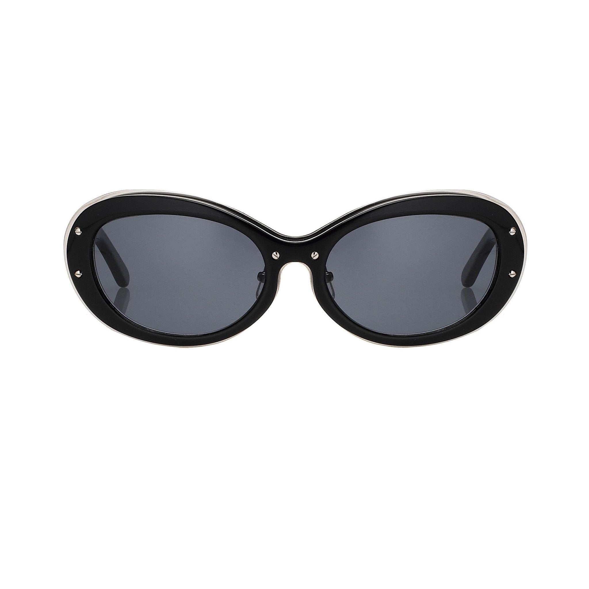 Yohji Yamamoto Women Sunglasses Cat Eye Black/Silver and Grey Lenses - 9YYHDRAGONFLYC1BLK - Watches & Crystals