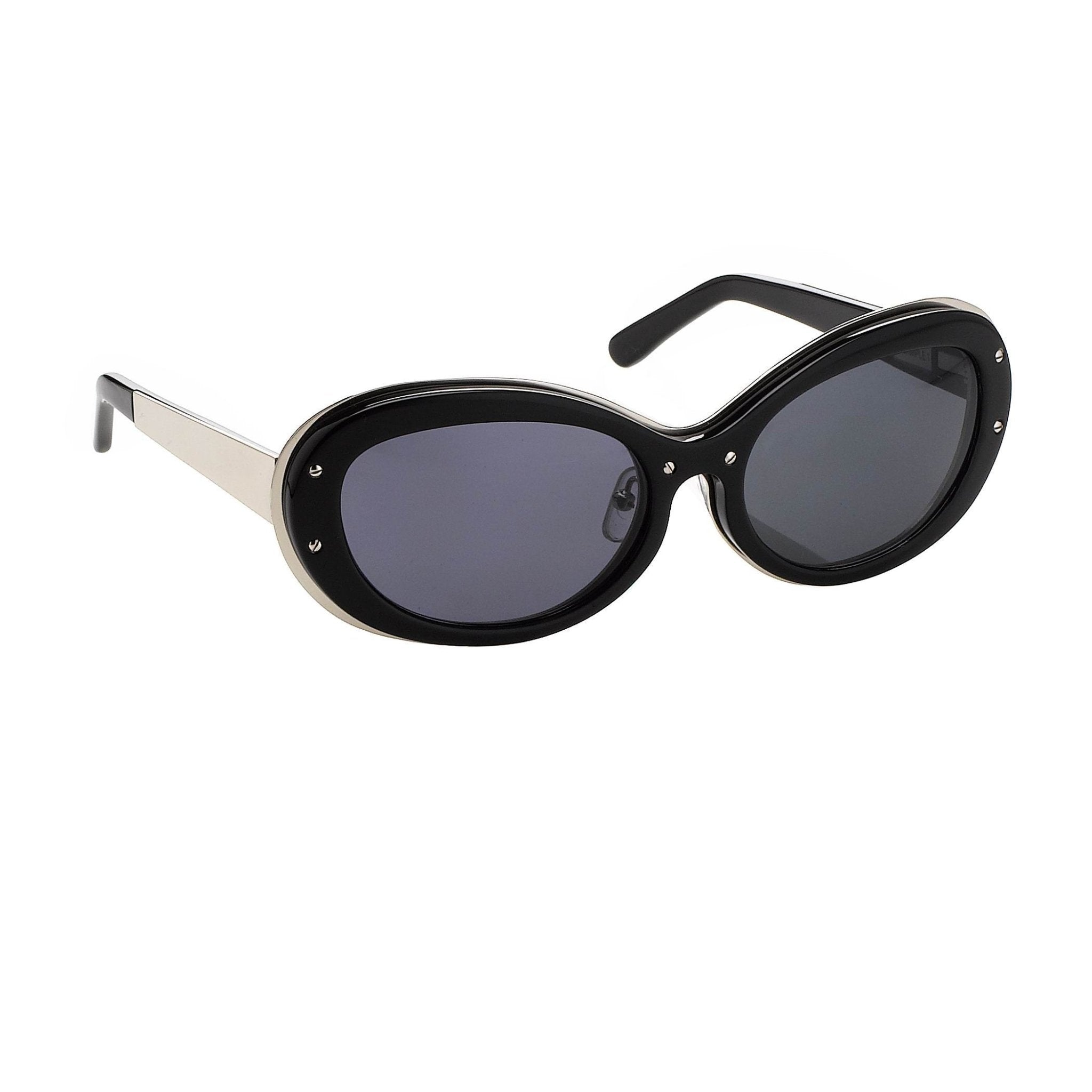 Yohji Yamamoto Women Sunglasses Cat Eye Black/Silver and Grey Lenses - 9YYHDRAGONFLYC1BLK - Watches & Crystals