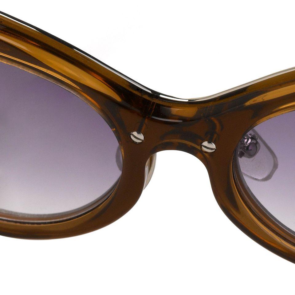 Yohji Yamamoto Women Sunglasses Cat Eye Brown/Silver and Grey Graduated Lenses - 9YYHDRAGONFLYC2BWN - Watches & Crystals