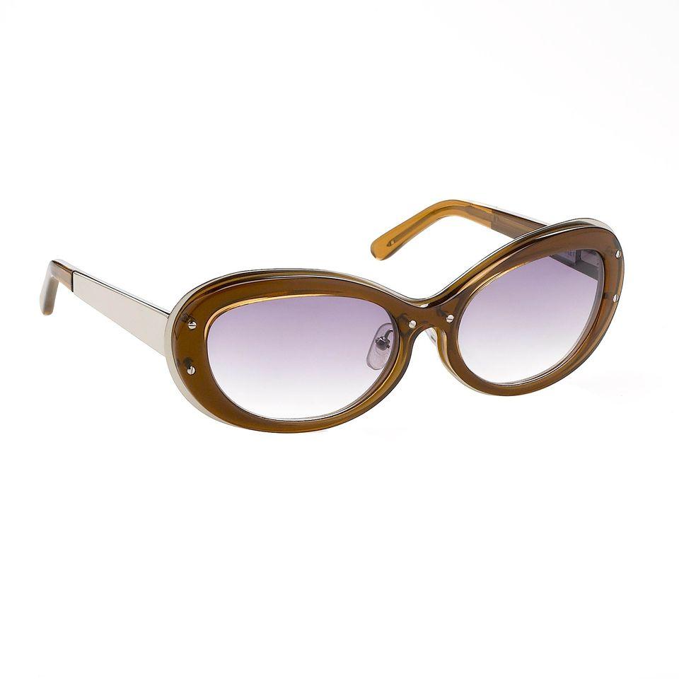 Yohji Yamamoto Women Sunglasses Cat Eye Brown/Silver and Grey Graduated Lenses - 9YYHDRAGONFLYC2BWN - Watches & Crystals