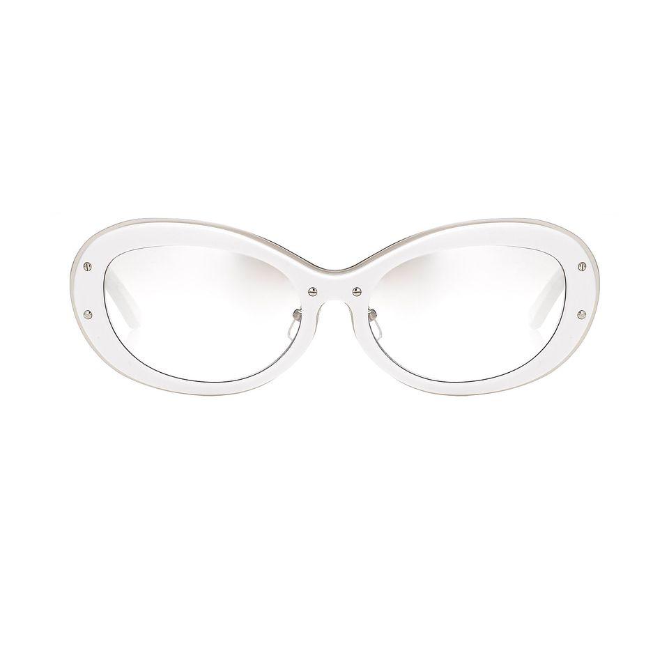 Yohji Yamamoto Women Sunglasses Cat Eye White/Silver and Clear Lenses - 9YYHDRAGONFLYC3WHT - Watches & Crystals